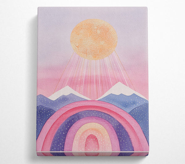  A Canvas Print of Pink Mountains Sunrise Canvas Wall Art