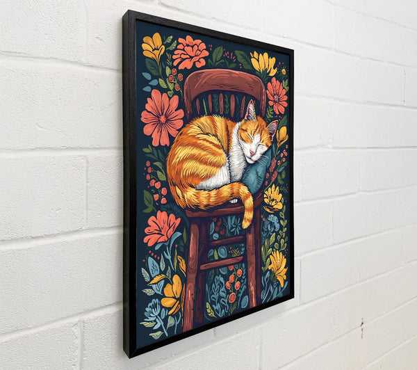 Orange Cat'S Slumber Party