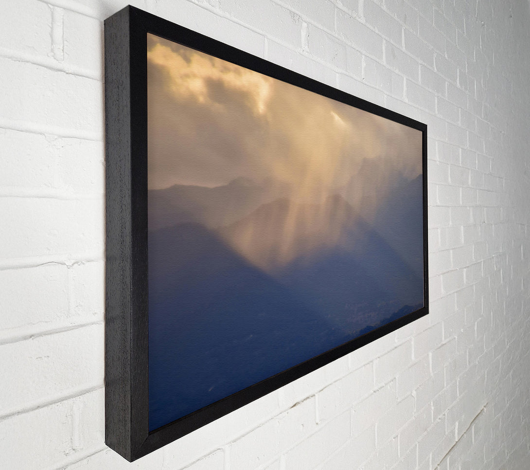  A Canvas Print of Golden Rays Through Mist Canvas Print