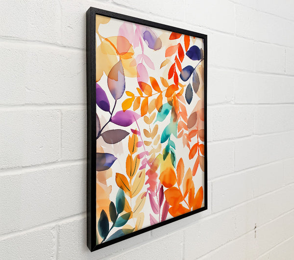 Orange Watercolor Leaves