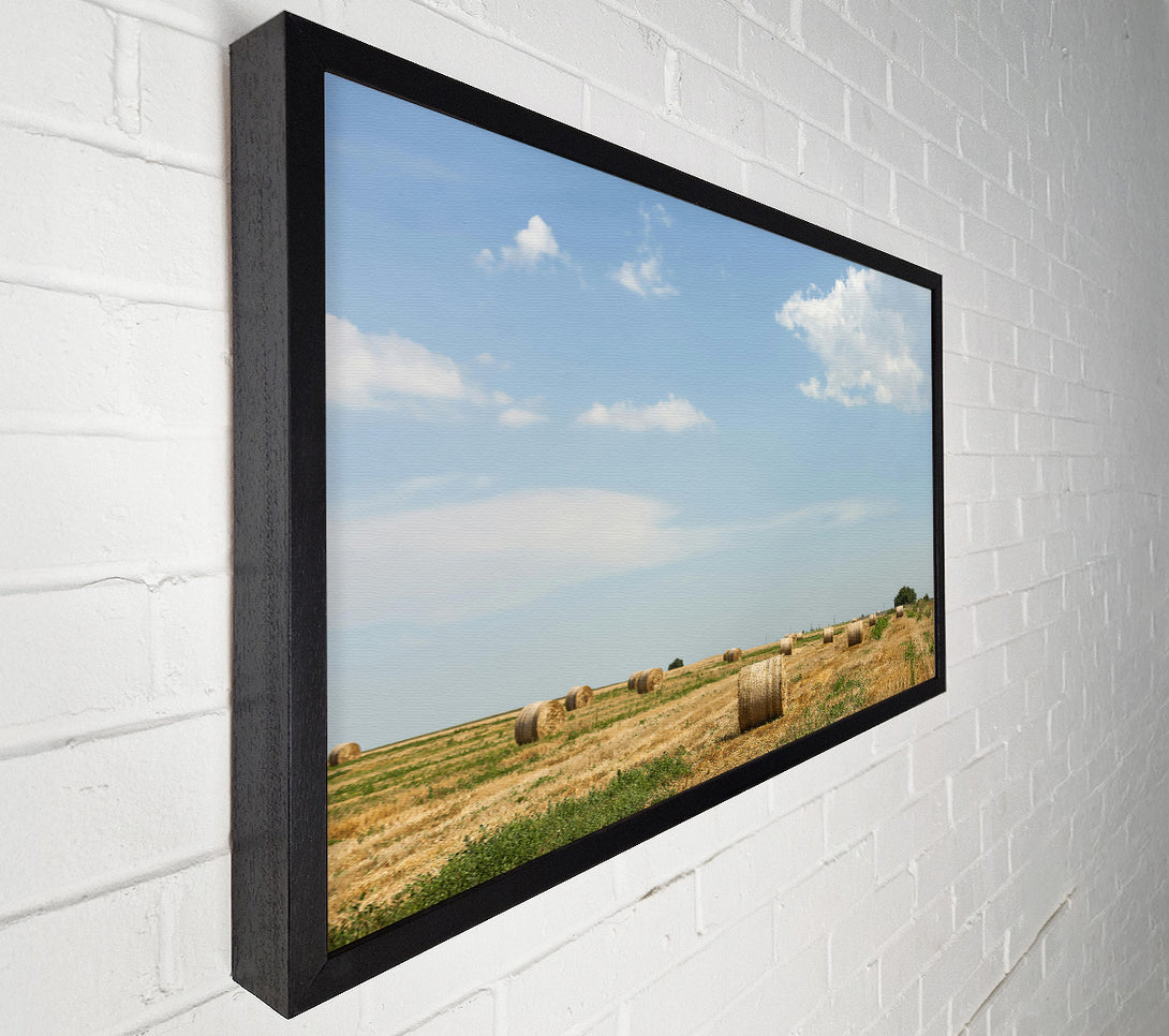  A Canvas Print of Golden Hay Bales Sky Canvas Art