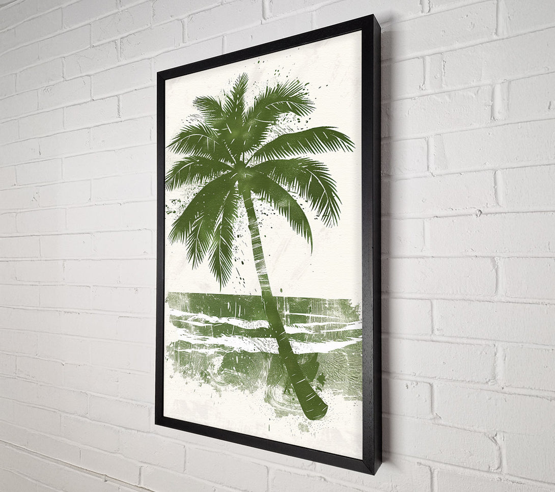  A Canvas Print of Green Palm Silhouette Canvas Art