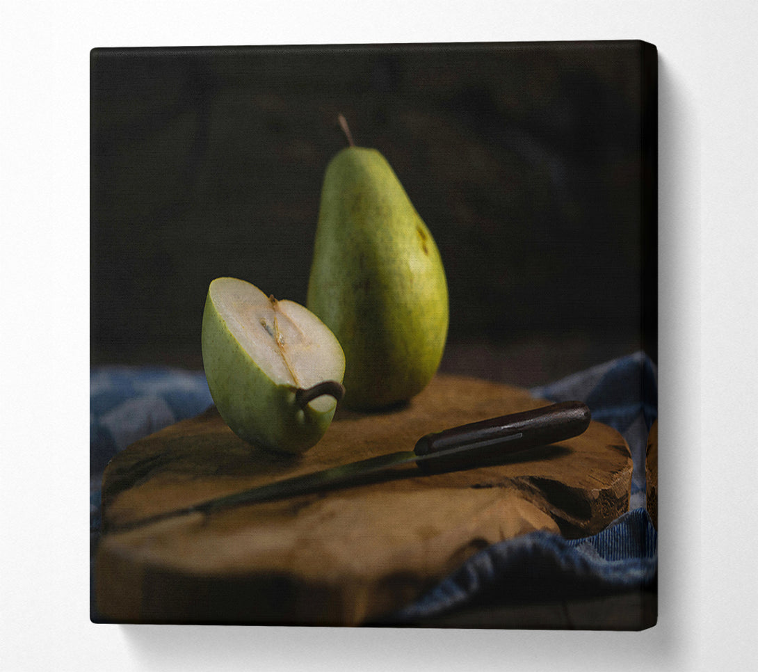  A Canvas Print of Green Pear Still Life Canvas Art