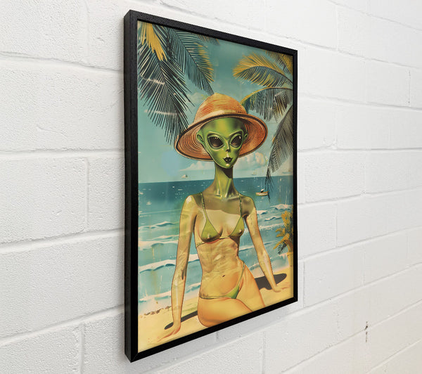 Green Alien Beach Day