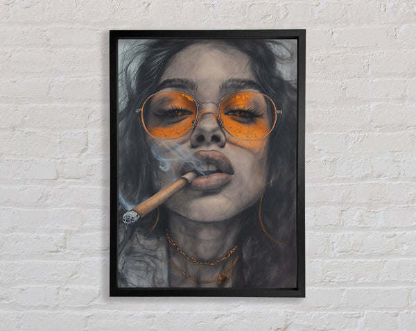 Young Woman Cigar Framed Print
