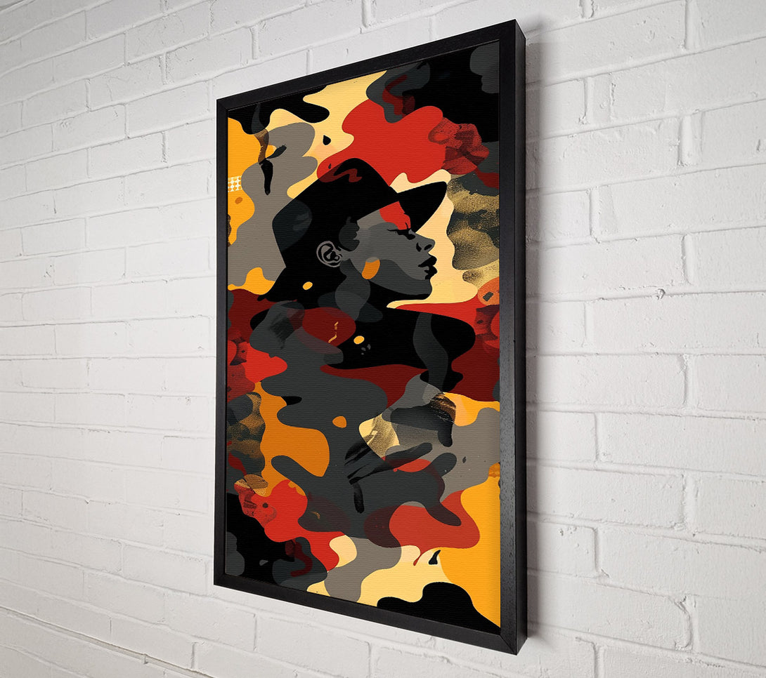  A Canvas Print of Crimson Camo Silhouette. Canvas Print