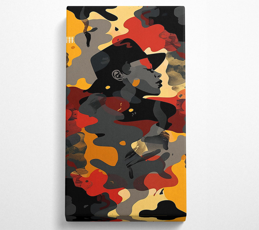  A Canvas Print of Crimson Camo Silhouette. Canvas Print