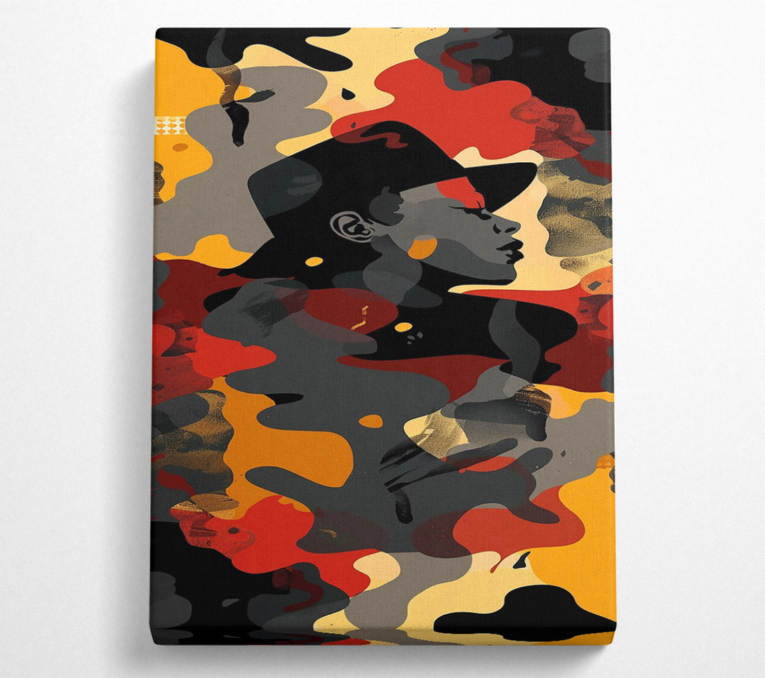  A Canvas Print of Crimson Camo Silhouette. Canvas Print