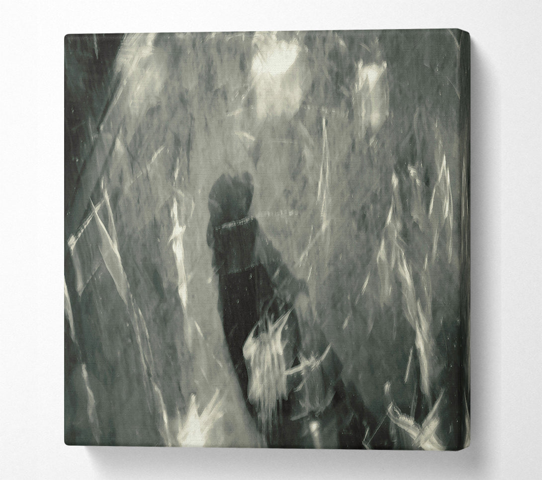  A Canvas Print of Silver Foggy Figure Canvas Wall Art