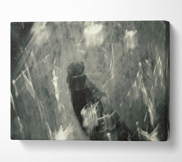  A Canvas Print of Silver Foggy Figure Canvas Wall Art
