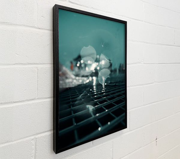 Teal Grid Reflections.