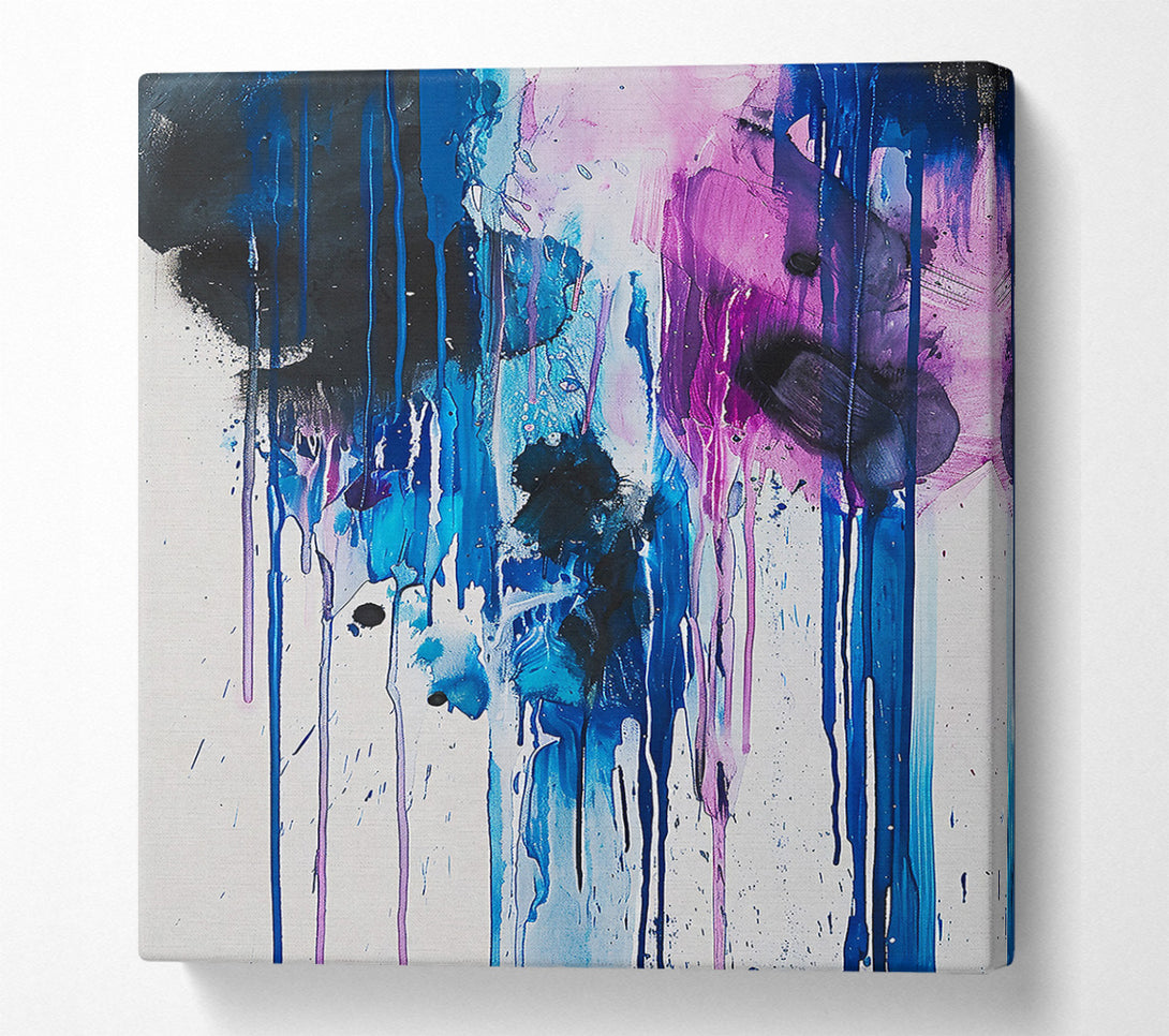  A Canvas Print of Blue And Pink Drips Canvas Art
