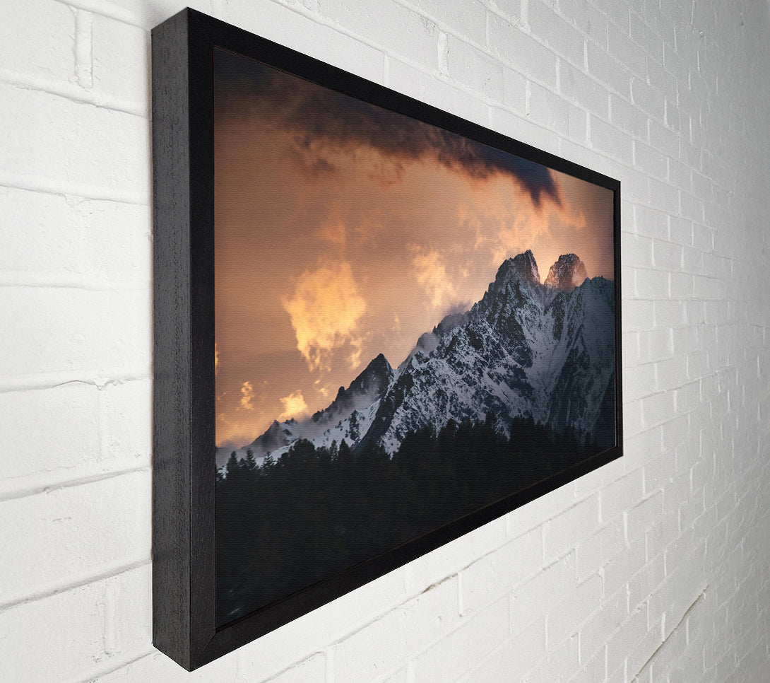  A Canvas Print of Orange Sky Peaks Canvas Print