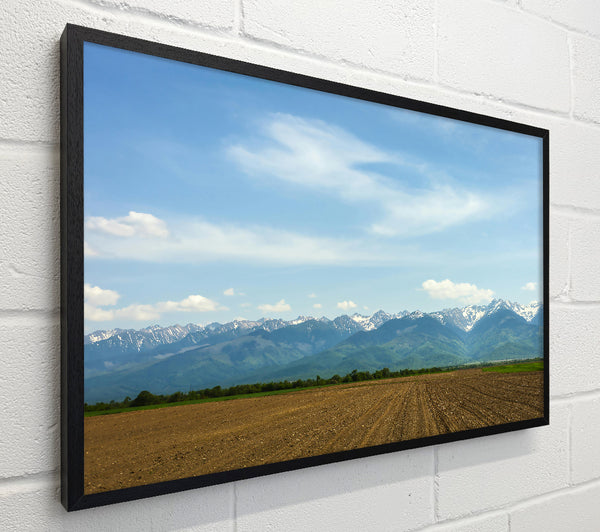 Brown Fields And Distant Peaks