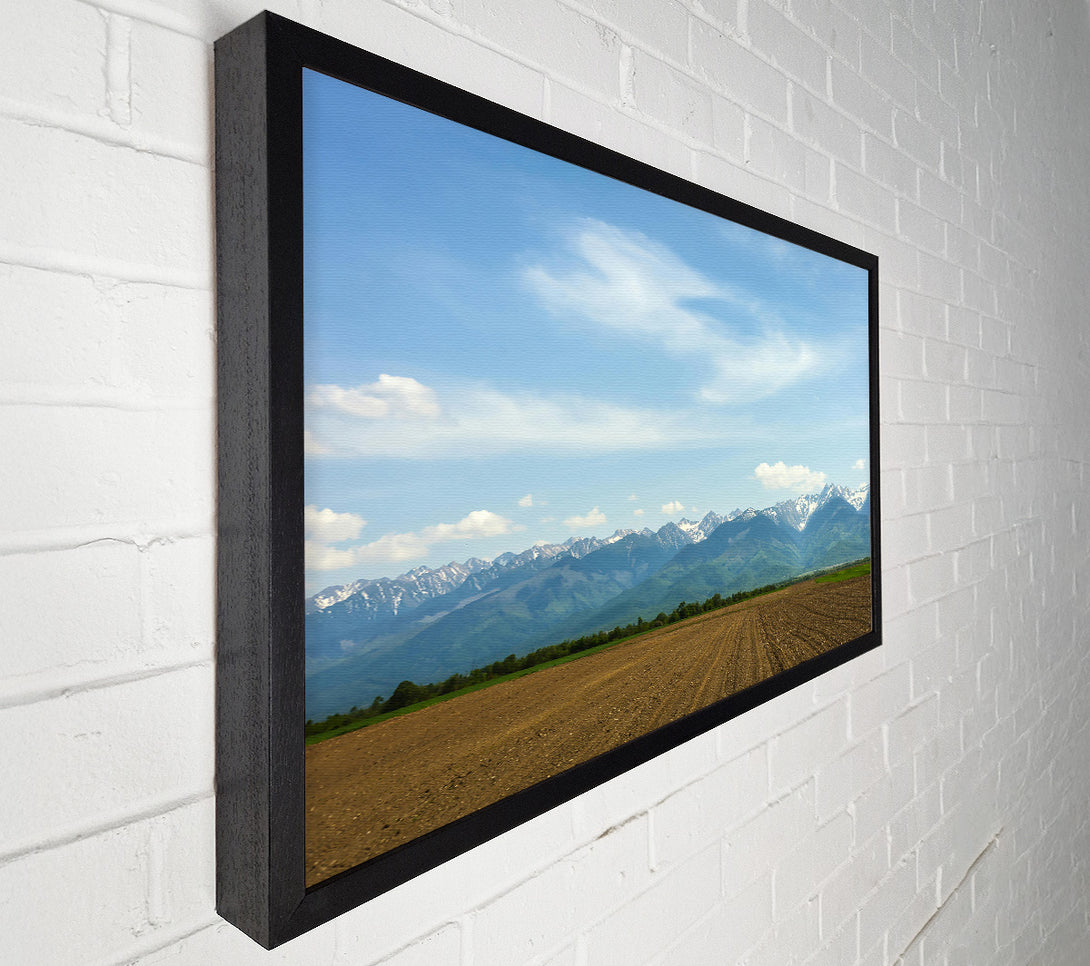  A Canvas Print of Brown Fields And Distant Peaks Canvas Wall Art