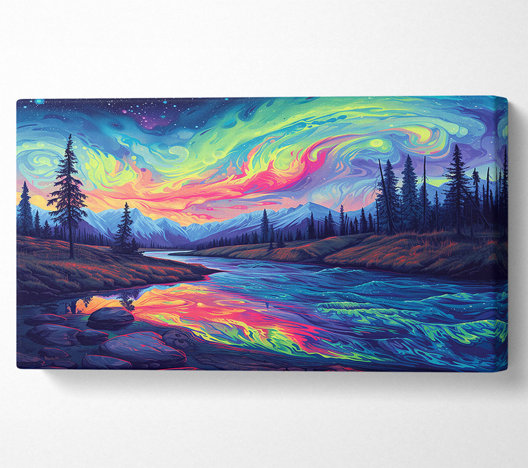  A Canvas Print of Neon River Dreams Canvas Art