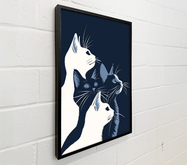 Midnight Blue Feline Trio