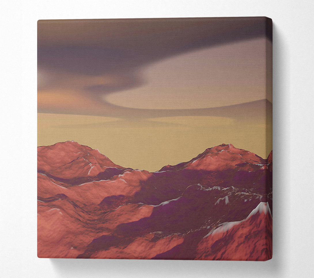  A Canvas Print of Crimson Mountain Dreamscape Canvas Art