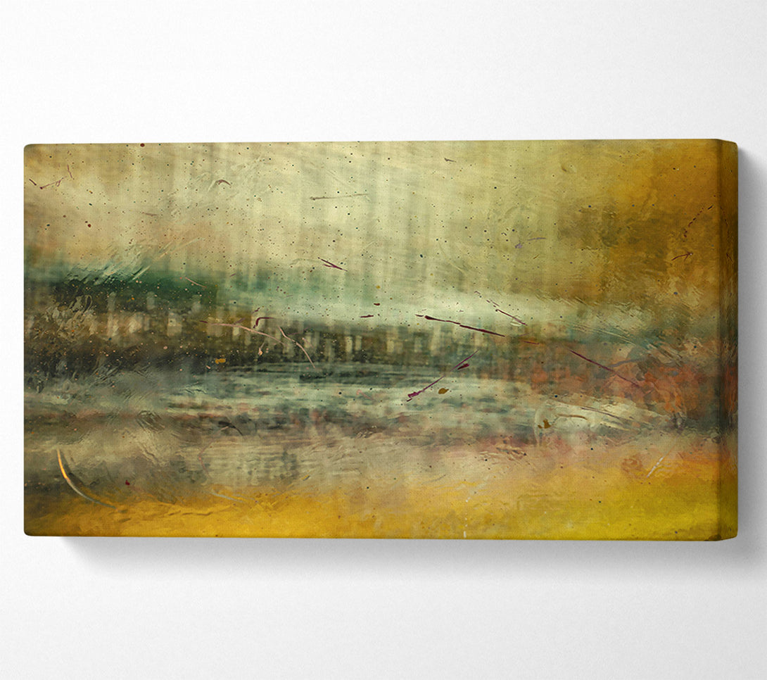  A Canvas Print of Golden Hues Beneath Glass Canvas Art