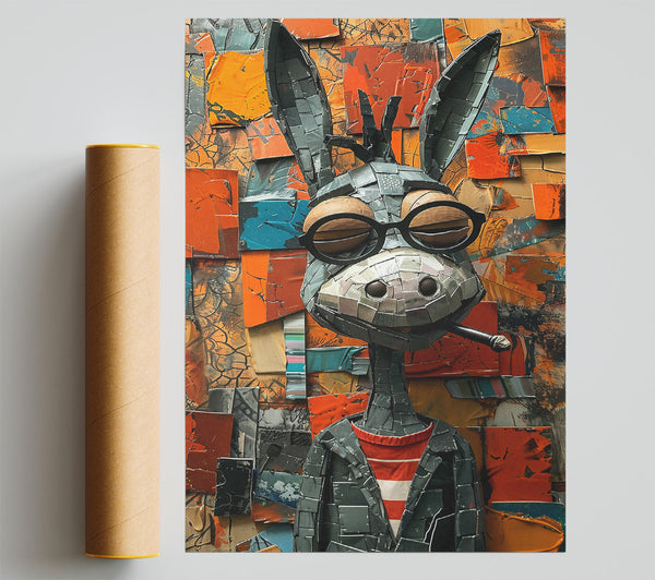 Grey Donkey Smokes Print