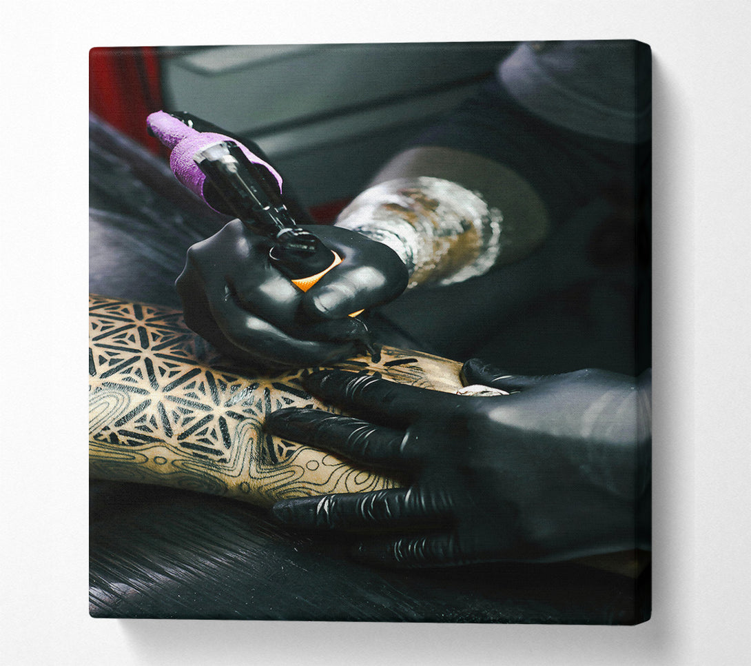  A Canvas Print of Black Ink Geometry Canvas Print
