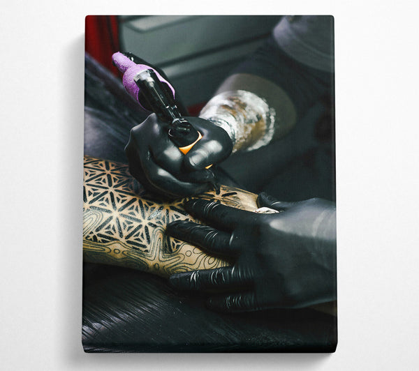  A Canvas Print of Black Ink Geometry Canvas Print