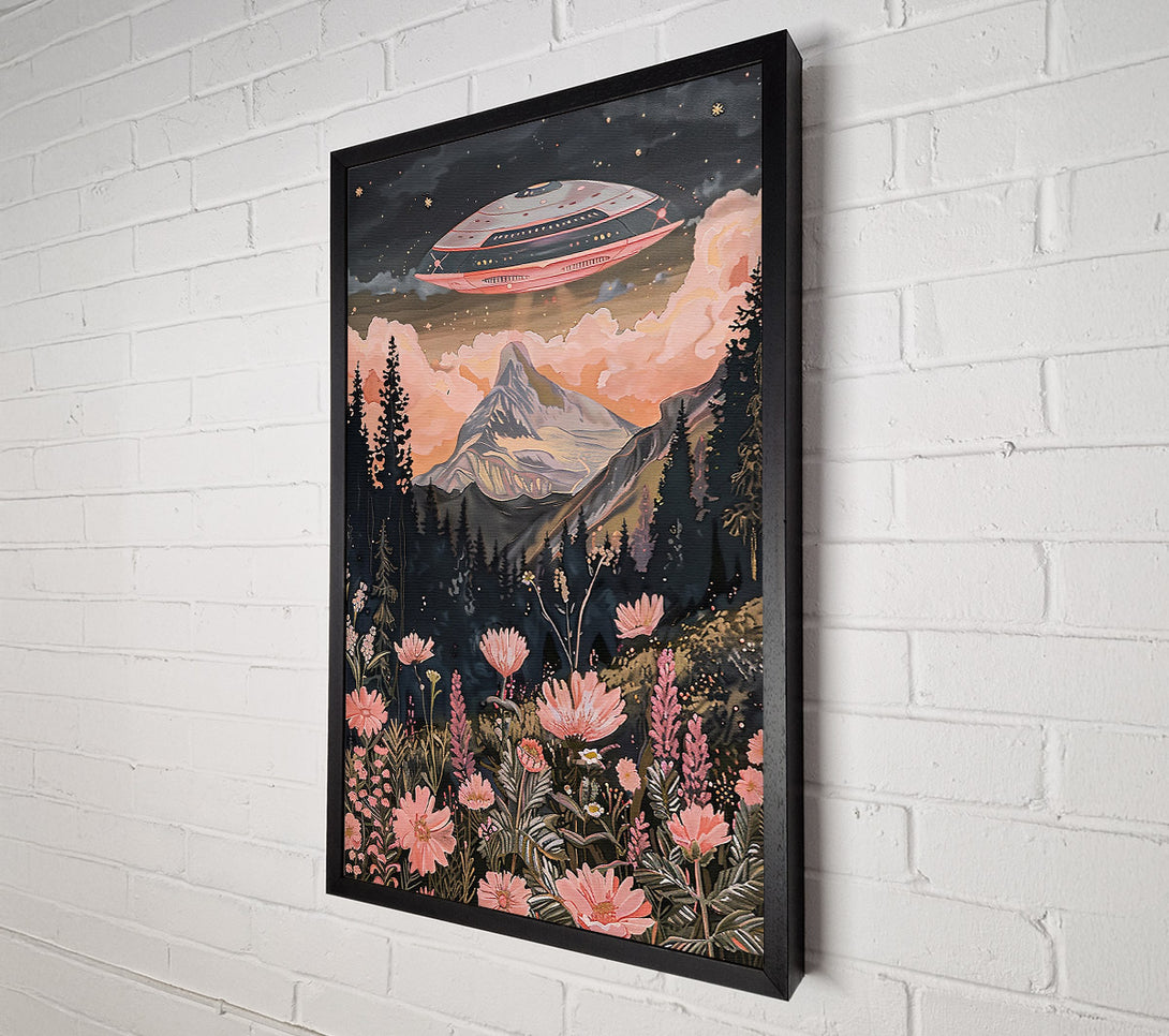  A Canvas Print of Pink Skies Over Mountains Canvas Wall Art