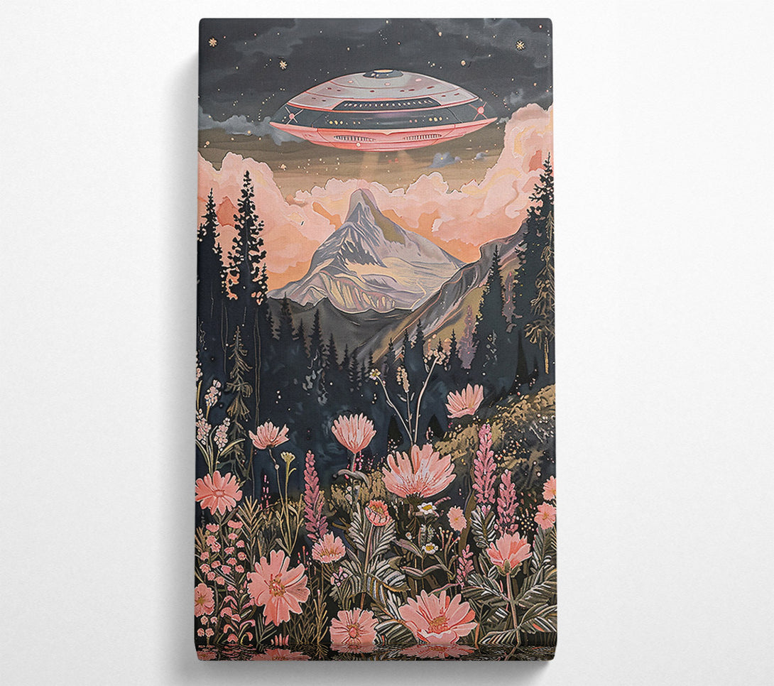  A Canvas Print of Pink Skies Over Mountains Canvas Wall Art