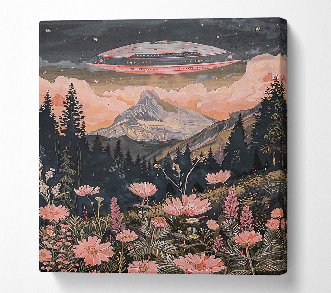  A Canvas Print of Pink Skies Over Mountains Canvas Wall Art
