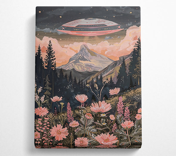  A Canvas Print of Pink Skies Over Mountains Canvas Wall Art