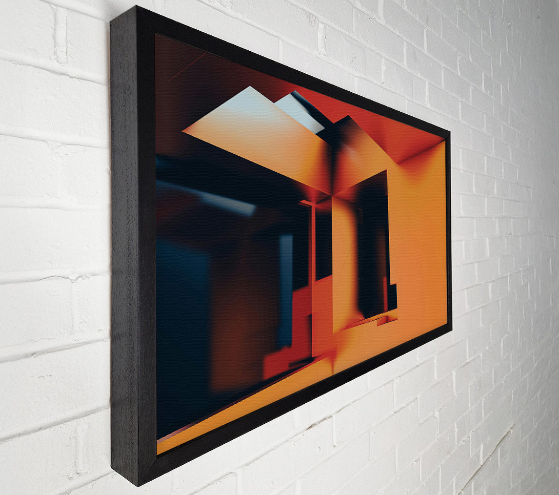  A Canvas Print of Orange Geometric Structures Canvas Print