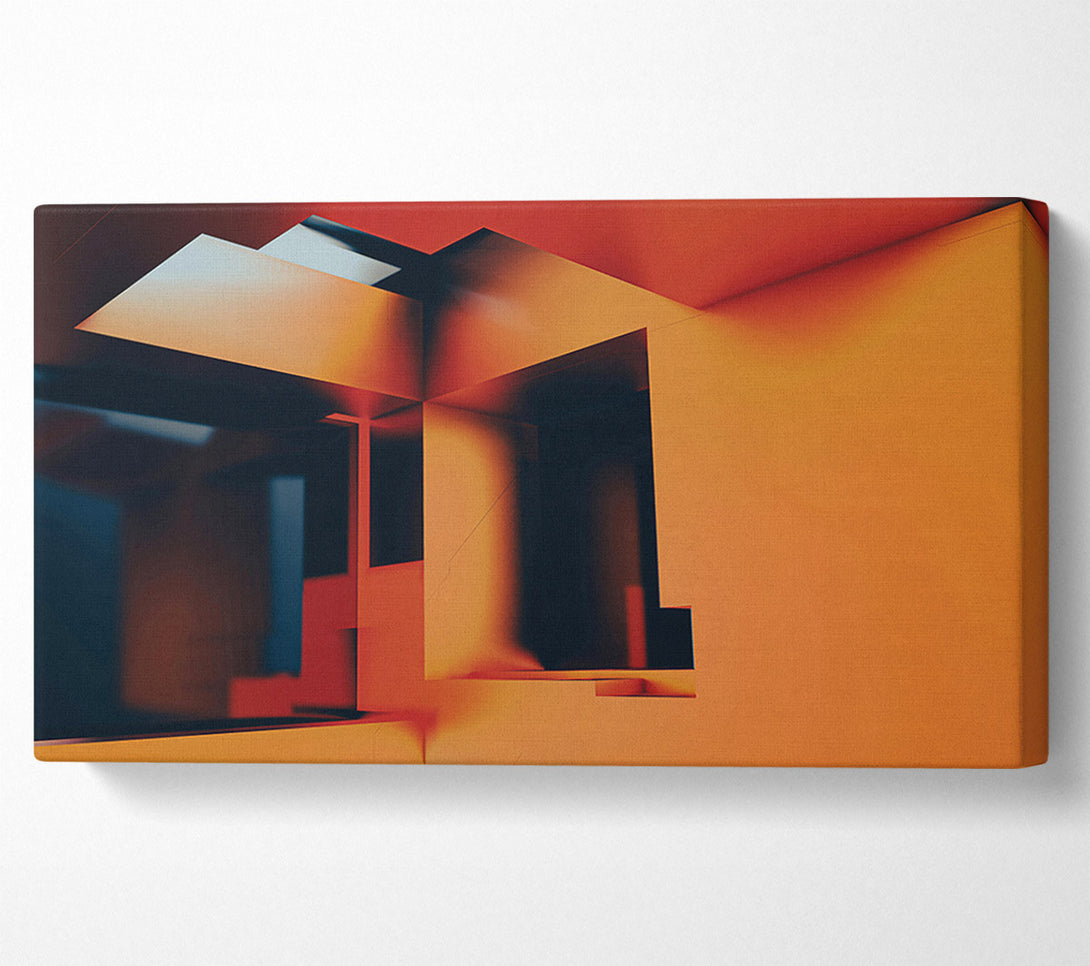  A Canvas Print of Orange Geometric Structures Canvas Print
