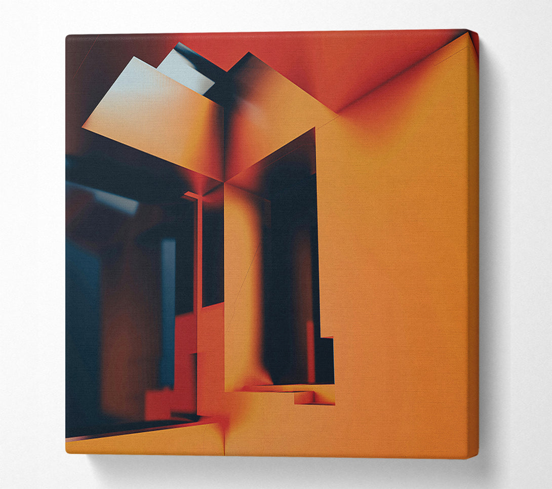  A Canvas Print of Orange Geometric Structures Canvas Print
