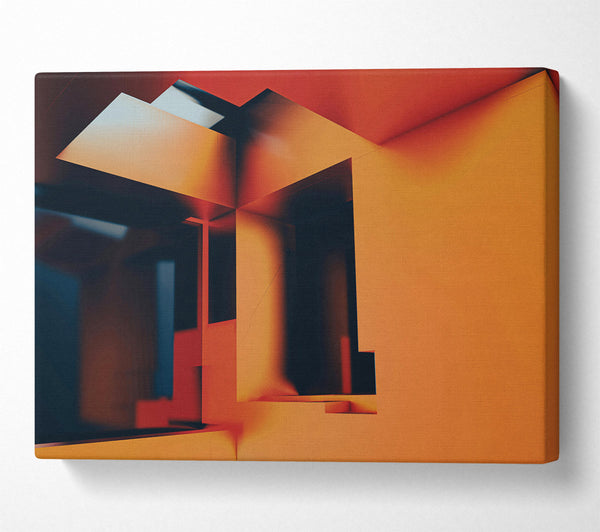  A Canvas Print of Orange Geometric Structures Canvas Print