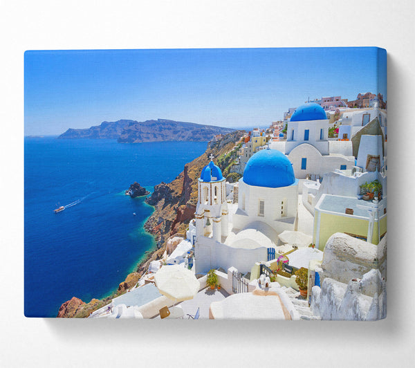 A Canvas Print of A Lovely View Of Greece Canvas Wall Art
