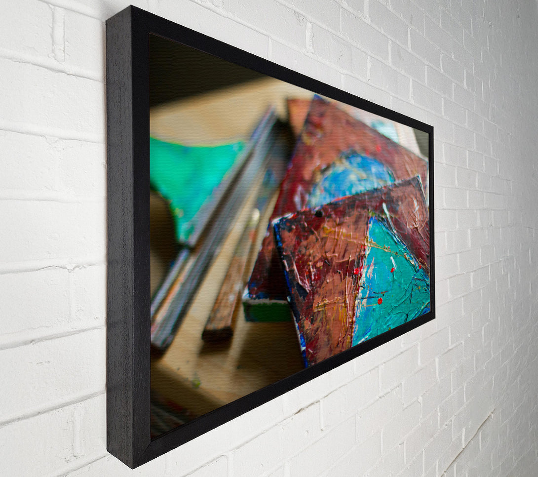  A Canvas Print of Crimson & Turquoise Layers Canvas Print