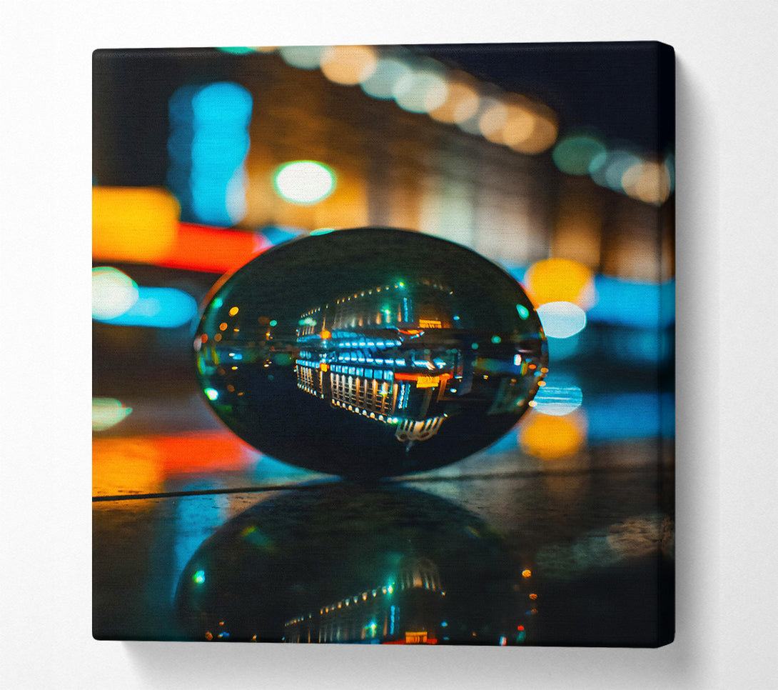 A Canvas Print of Blue City Reflection Canvas Wall Art