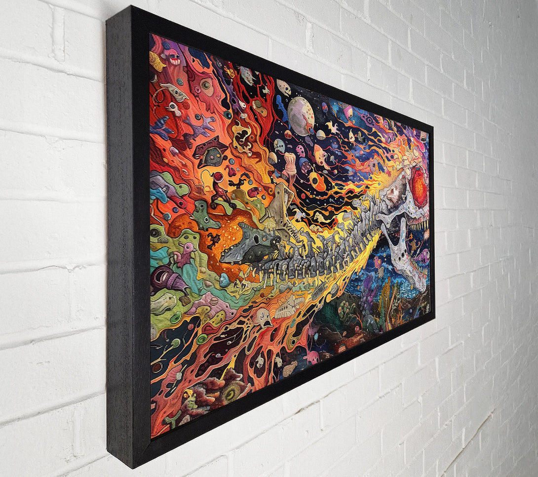  A Canvas Print of Crimson Cosmic Skeleton Canvas Art