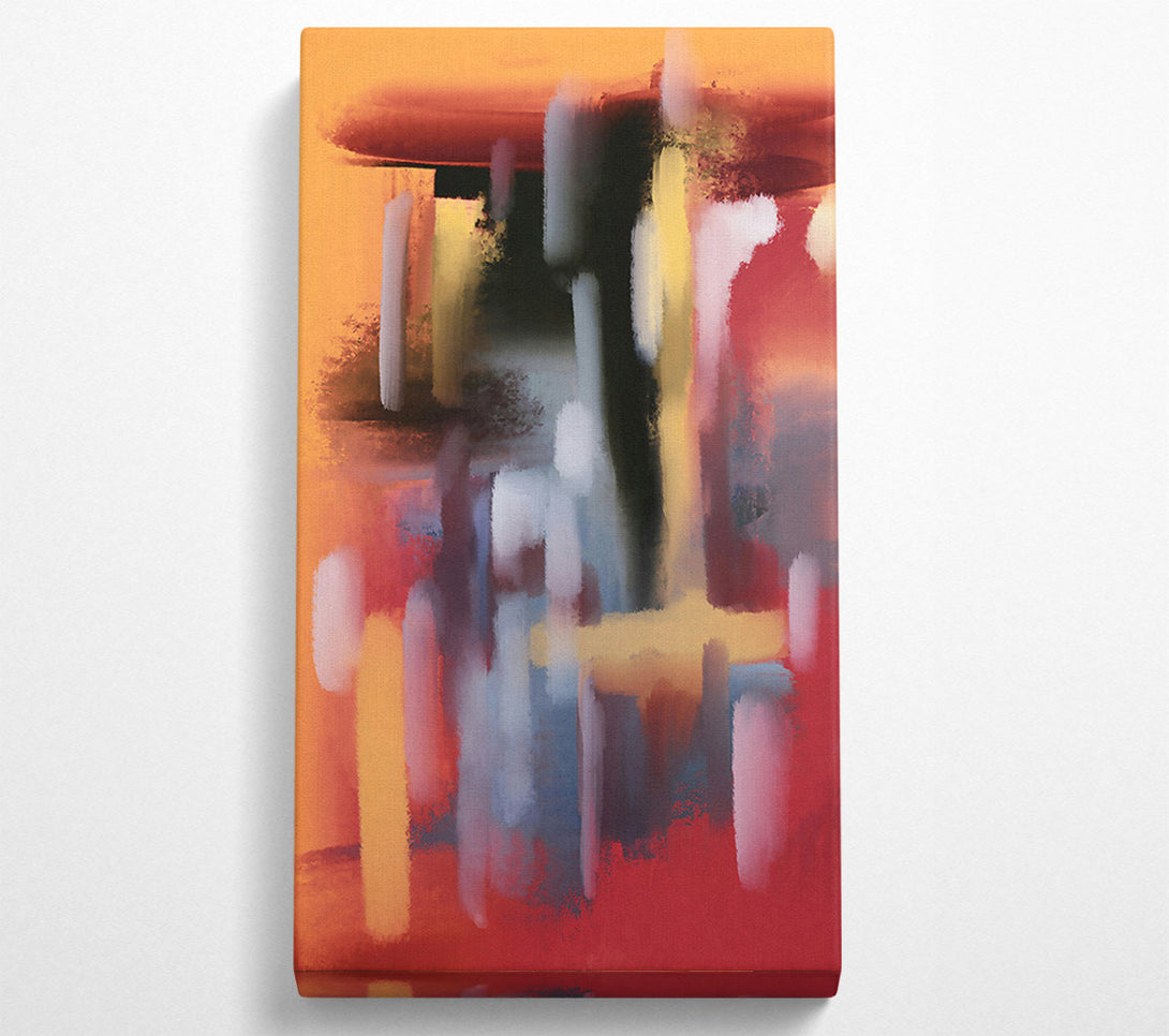  A Canvas Print of Crimson Cityscape Strokes Canvas Wall Art
