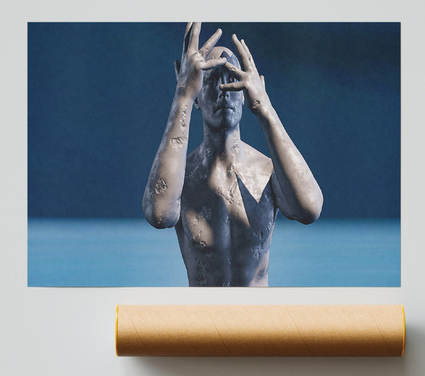 Blue Stone Figure Giclee Print