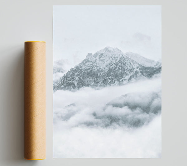 White Peaks Through Fog Giclee Print