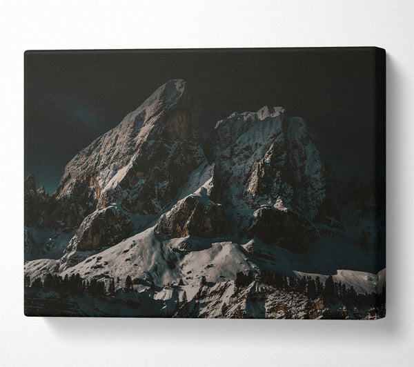  A Canvas Print of White Peaks At Night Canvas Wall Art