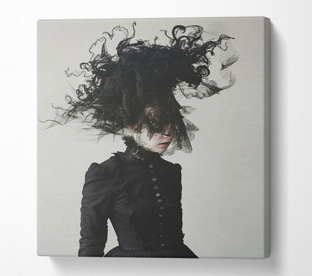  A Canvas Print of Black Lace Enchantment Canvas Print