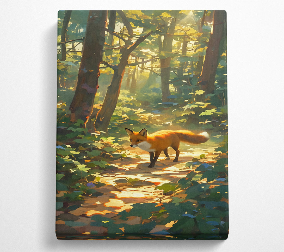  A Canvas Print of Golden Fox Path Canvas Art