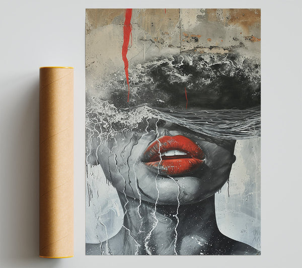 Crimson Waves Of Emotion Print