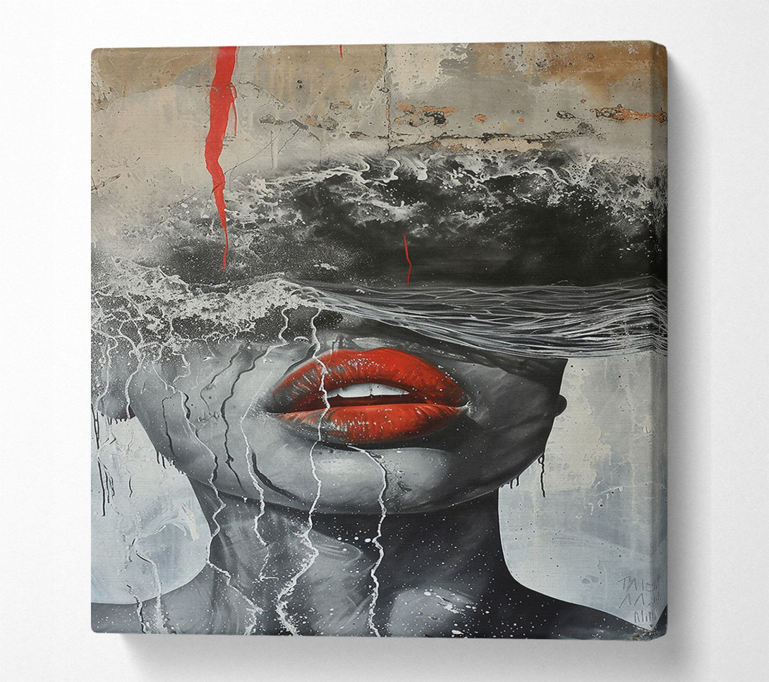  A Canvas Print of Crimson Waves Of Emotion Canvas Wall Art