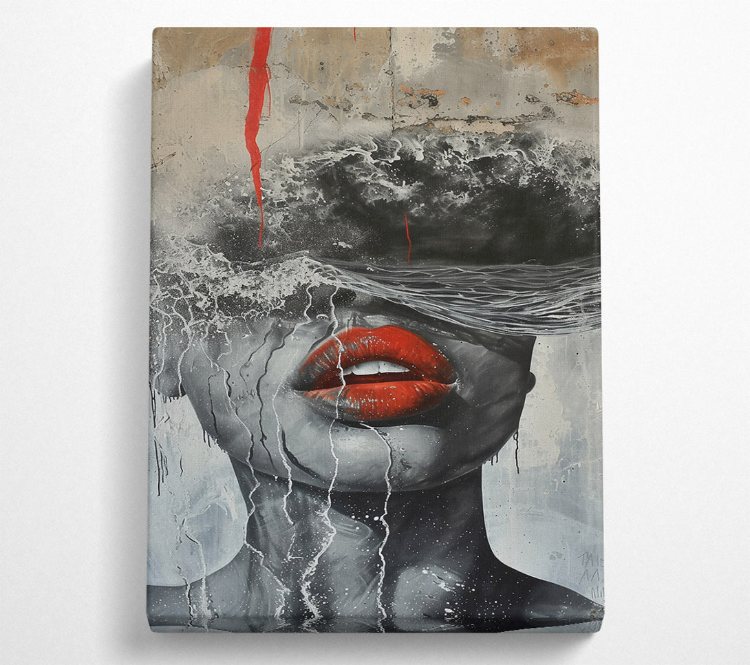  A Canvas Print of Crimson Waves Of Emotion Canvas Wall Art
