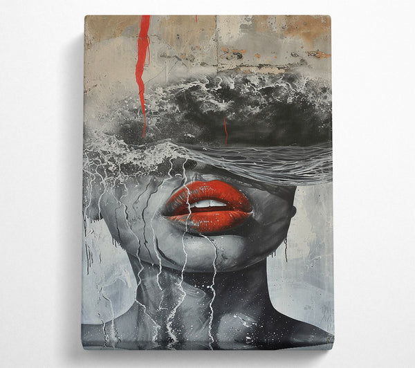  A Canvas Print of Crimson Waves Of Emotion Canvas Wall Art