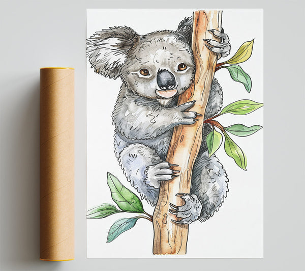 Grey Koala'S Embrace Giclee Print