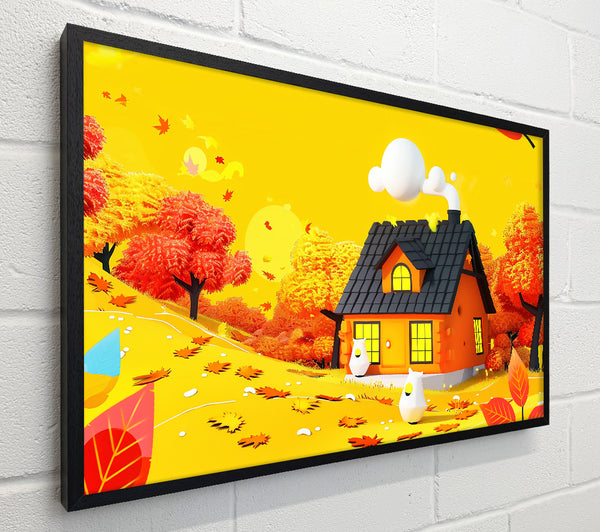 Yellow Cozy Autumn Cottage